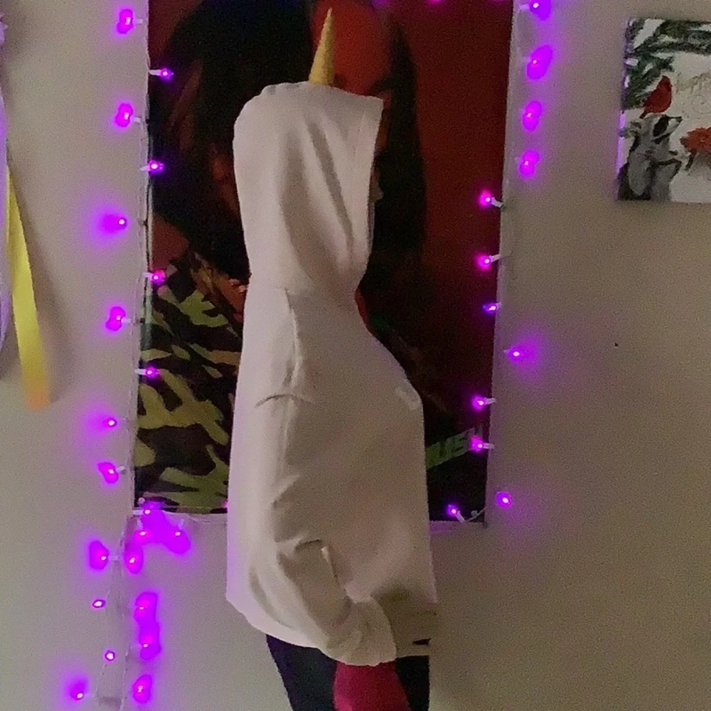 Womens I'm A Unicorn Top Hoodie Pullover Cropped Boxy - Picture 4 of 10